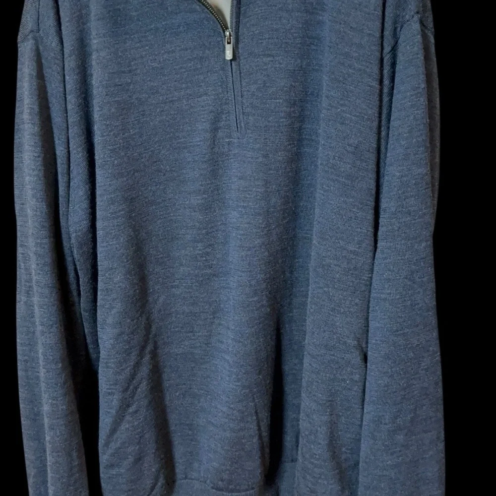 FJ XXL Blue Quarter Zip Wool Blend Golf Pullover Sweater